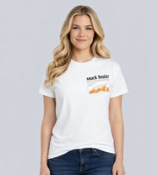 Snack Dealer Mama T-Shirt | Funny Mom Life Graphic Tee | Front & Back Design | Unisex CVC Crewneck