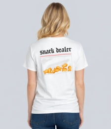 Snack Dealer Mama T-Shirt | Funny Mom Life Graphic Tee | Front & Back Design | Unisex CVC Crewneck